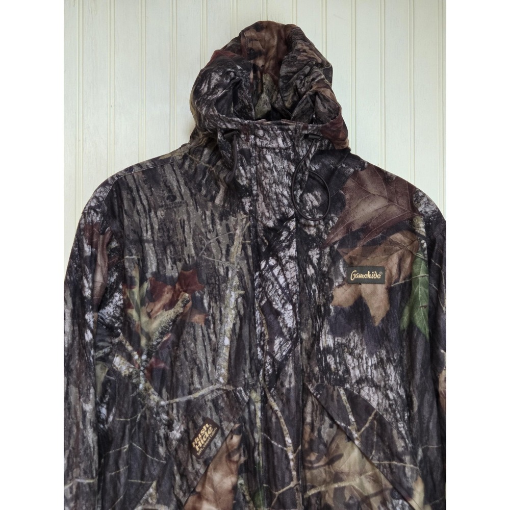 Gamehide Jacket Mens Medium Camo Hush Hide Hooded Hunting Windbreaker Mossy‎ Oak